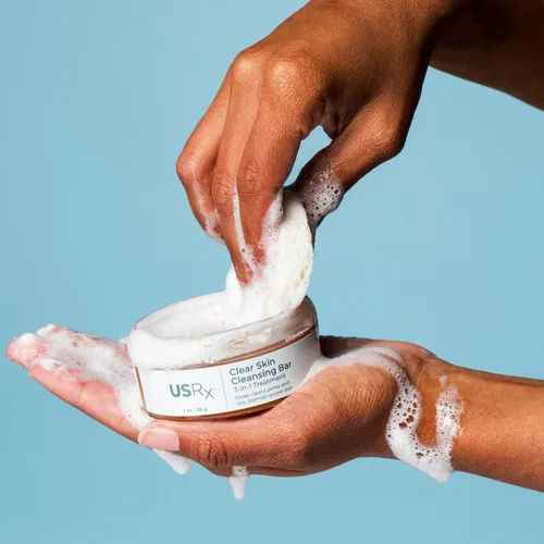Vista 6 de Urban Skin Rx Clear Skin - Barra limpiadora de tratamiento diario 3 en 1, exfoliante + máscara aclaradora, reduce el exceso de aceite, limpia