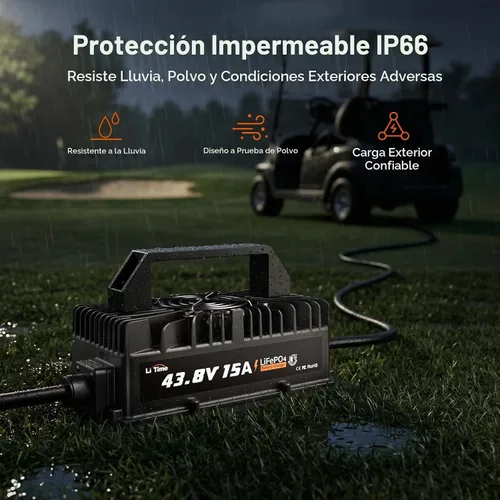 Vista 2 de LiTime - Cargador de batería de litio de 36 V 15 A, impermeable IP66, 43.8