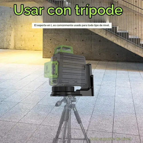 Vista 6 de Adaptador de nivel láser en forma de L, base giratoria magnética multifuncional, ajustable de 360 grados, soporte con rosca de 1/4 y 5/8 pulgadas
