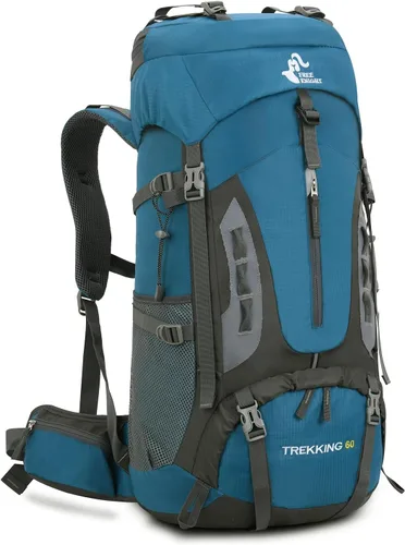 Vista 10 de Bseash Mochila de 60 l para senderismo y camping con cubierta para la lluvia, mochila impermeable de gran capacidad para deportes al aire libre