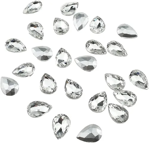 Vista 8 de Hahiyo Base de garras de diamantes de imitación para coser, vidrio transparente, formas mixtas, gemas de cristal, ajuste de puntas traseras