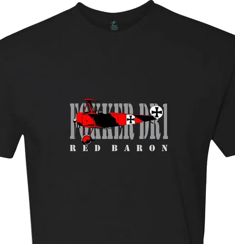 Vista 3 de Camiseta Red Baron WW1 Triplane Foker DR1 (M, negro)