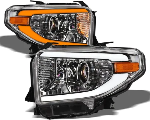 Vista 9 de 7422452258250 Compatible con Toyota Tundra SR / SR5 / Limited/TRD PRO DRL 2014-2021 - Tira de luces LED con reflector ámbar