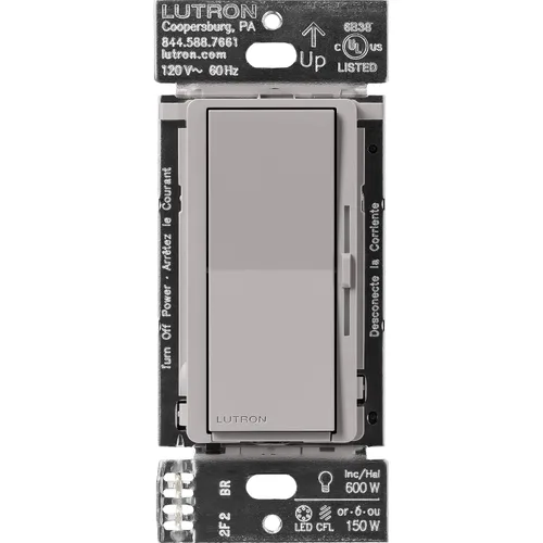 Vista 16 de Lutron - Interruptor inteligente Diva con regulador de intensidad de iluminación inteligente Caséta para bombillas LED, Alexa, Apple Homekit, Google