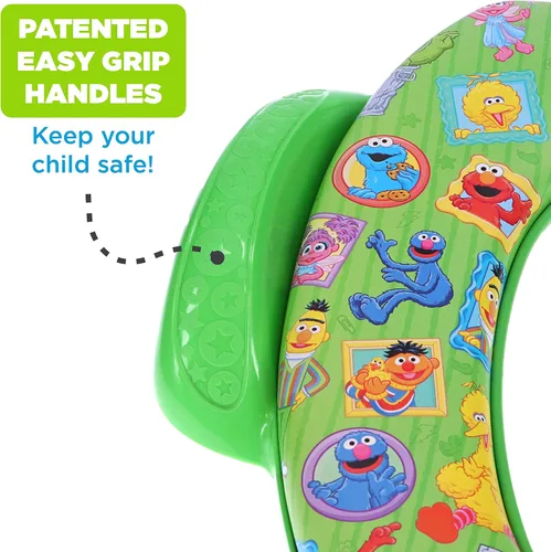 Vista 2 de Sesame Street "Framed Friends" - Asiento suave para ir al baño y asiento de entrenamiento para ir al baño, cojín suave, entrenamiento para ir al