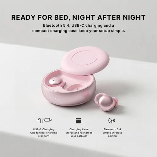 Vista 5 de Hush Small Invisible Earbuds, Mini Ear Buds for Side Sleepers Blush