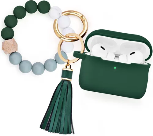 Vista 12 de Filoto - Estuche para AirPods Pro de 2ª generación 2022, funda protectora de silicona bonita con llavero de pulsera y accesorios para Apple AirPods