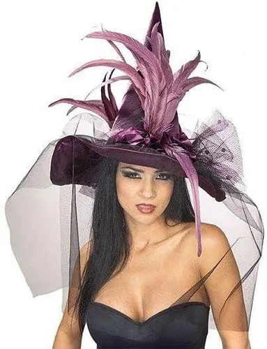 Vista 2 de Rubies Costumes plumas de la mujer adultos Sombrero de bruja