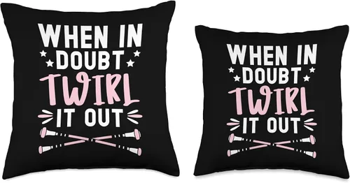 Vista 3 de When In Doubt Twirl It Baton Twirler Baton - Almohada giratoria