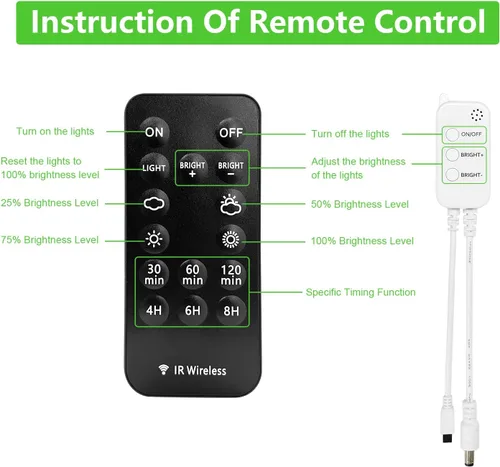 Vista 4 de Controlador WiFi inteligente para luces de disco de un solo color, control remoto AIBOO para tiras de luces LED, letrero de neón LED compatible
