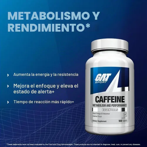 Vista 4 de GAT SPORT Cafeína, 100 Tabletas (100 Porciones)