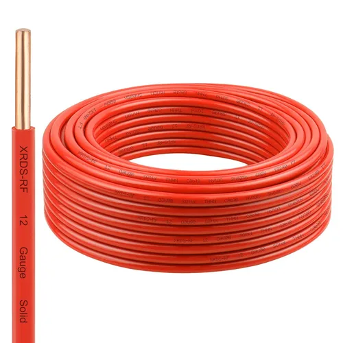 Vista 41 de Cable THHN 25 pies, Conductor Único de Cobre Desnudo, Cable Eléctrico Rojo 10AWG, Cable de Construcción Sólida de 600V con Funda de Nylon