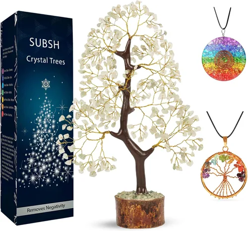 Vista 9 de Árbol de la vida de cristal amatista de 10-12 pulgadas con 2 colgantes de chakra – Bonsái de cristal sanador, árbol del dinero para energía