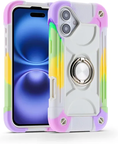 Vista 95 de MARKILL Funda compatible con iPhone 14 Pro de 6.1 pulgadas con soporte de anillo integrado, protección contra caídas de grado militar, carcasa Palta