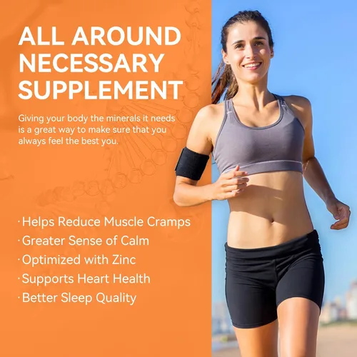Vista 5 de Suplemento de glicinato de magnesio, glicinato de magnesio de 400 mg con zinc, vitamina B6, C, D3, magnesio puro para dormir, calma, músculo