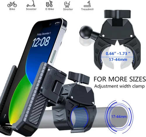 Vista 4 de Soporte de teléfono para bicicleta, soporte de motocicleta, [bloqueo 1S] abrazadera para manillar de bicicleta, soporte de teléfono celular