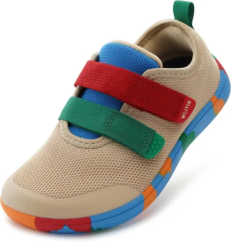 Vista 14 de WHITIN - Zapatos de ir descalzo anchos para niños pequeños Zapatillas minimalistas para niños/niñas Suela Zero-Drop saludable Crecer de manera
