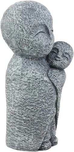 Vista 4 de ebros regalo figura decorativa Jizo Monjes 5" Altura Encanto japonés Buda Jizo Monjes de armonía Estatua Holding bebé Monje