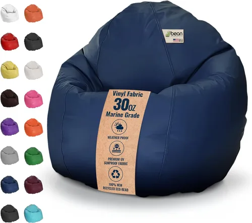 Vista 10 de Bean Products Funda de vinilo para puf de barco marino, estilo retro, resistente a la intemperie, para adultos, funda lavable sin relleno, cómoda