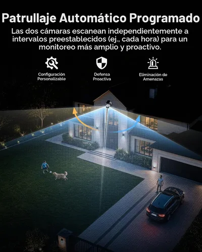 Vista 7 de Baseus X1 Pro 3K Cámara solar AI de doble lente inalámbrica para exteriores Blanco