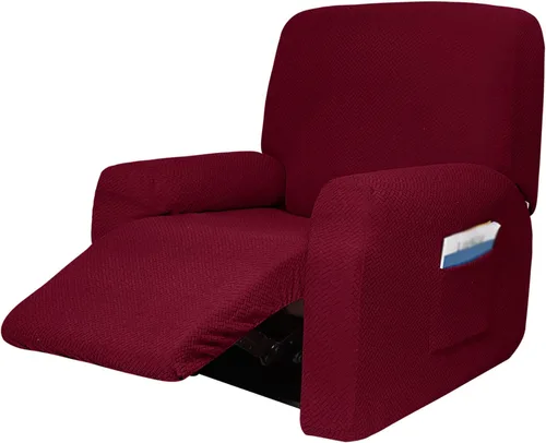 Vista 10 de Funda elástica de jacquard para sofá reclinable de 4 piezas, funda para sofá reclinable de elastano suave, funda elástica para sillón reclinable