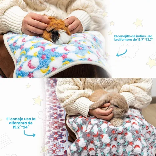 Vista 5 de CUSOZWO - Tapete de ropa de cama de conejillo de indias, paquete de 3 forros impermeables para jaulas pequeñas para mascotas
