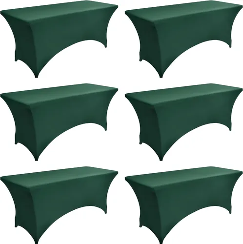 Vista 14 de Paquete de 2 Cubiertas de Mesa de Spandex de 4 pies para Mesas Plegables Rectangulares - Manteles Elásticos Ajustados Resistentes a las Arrugas