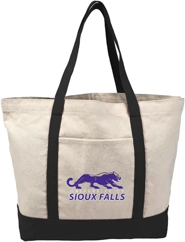 Vista 171 de Campus Lab Bolsa de lona con logotipo primario colegiado con bolsillo externo, bolsa de hombro reutilizable para ir de compras, playa Águilas A&m