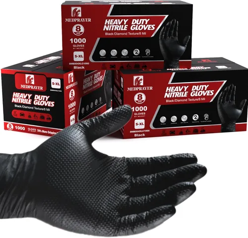 Vista 9 de Industrial Nitrile Gloves – Heavy Duty Latex & Powder Free Disposable Gloves with Diamond Texture