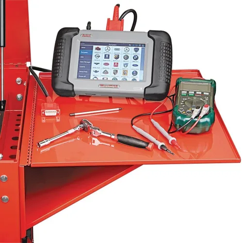Vista 5 de HFT US General Bandeja lateral plegable para un carrito de herramientas de 5 cajones, color (rojo)