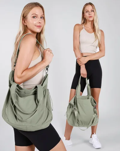Vista 2 de ASLABCREW Bolsa de mano para mujer, 18L con cincha lateral con correa ajustablebolsa de mano extra, bolsa de hombro ligera