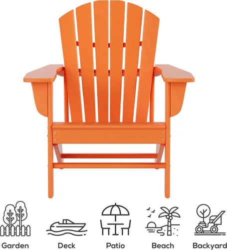 Vista 4 de WestinTrends Dylan - Silla Adirondack para exteriores (juego de 2), color blanco