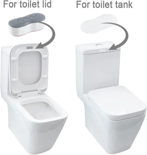 Vista 6 de Parachoques de bidé, amortiguador universal para asiento de inodoro con ajuste de 2 alturas, fuerte autoadhesivo