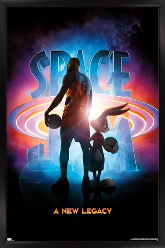 Vista 9 de Trends International Space Jam: A New Legacy - Póster de pared de teaser, 22.4 pulgadas de largo x 14.7 pulgadas, versión enmarcada en madera