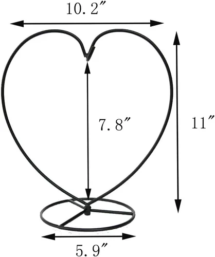 Vista 2 de Soporte para adornos con colgador de hierro para colgar globos de cristal navideños (Forma de corazón grande 1 pieza)