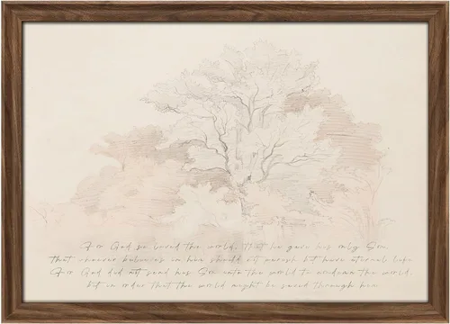 Vista 283 de MUDECOR Lienzo enmarcado prémium para pared, pinos nevados en bosque de invierno, ilustraciones modernas, arte contemporáneo, escénico, divertido