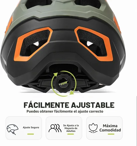 Vista 6 de Casco de Bicicleta BATFOX, Casco de Bicicleta de Montaña para Hombres, Mujeres, Adultos y Jóvenes