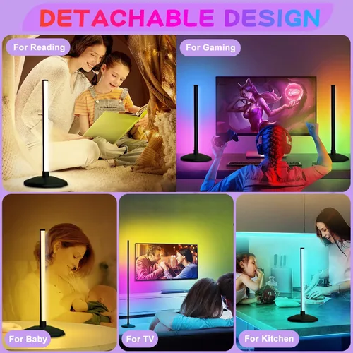 Vista 6 de LanAqua Lámpara de Pie de Esquina, Lámpara de Esquina LED RGB Inteligente, Lámpara de Pie LED que Cambia 16 Millones de Colores con Aplicación
