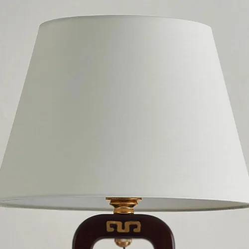 Vista 4 de Lámpara para escritorio, lámpara de mesa de noche, estilo retro, sala de estar, estudio, sala de té, lámpara de tela de madera maciza, lámparas