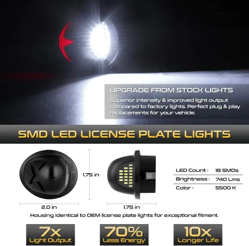 Vista 2 de VIPMOTOZ Patriot Red Star - Lámpara de matrícula LED completa para Ford F150 F250 F350 Super Duty Ranger Pickup Truck Explorer Bronco Excursion