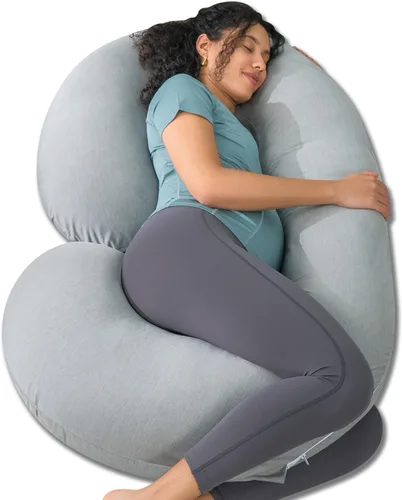 Vista 12 de INSEN - Almohada de embarazo, almohada corporal de maternidad para embarazadas, almohada de embarazo en forma de C con funda de almohada corporal