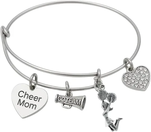 Vista 10 de Infinity Collection - Pulsera de animación - Pulsera ajustable con dijes - Joyería de alegría - Regalo para animadoras y entrenadores de animadoras