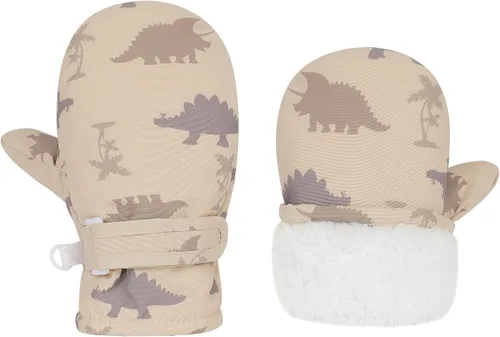 Vista 2 de Urban Virgin Guantes de invierno para bebés y niños pequeños, con forro polar, cálidos, impermeables, guantes de nieve para niños y niñas
