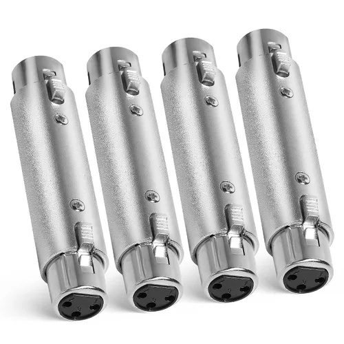 Vista 10 de Adaptador de micrófono XLR 2 unidades, 3 pines XLR macho a hembra, convertidor de conector de extensión de audio para altavoz, mezcladores,
