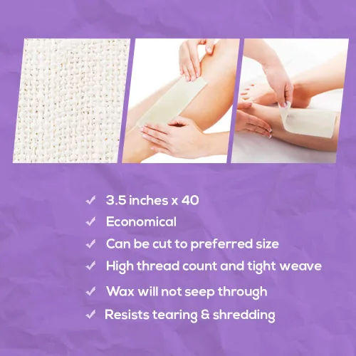 Vista 3 de Satin Smooth Tiras de cera de muselina natural, rollo de muselina, rollo de cera de tela para depilación corporal y cara, 3.5 pulgadas x 40 yardas