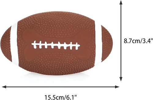 Vista 6 de CHIWAVA Paquete de 2 pelotas de juguete de látex chirriante de 6 pulgadas para perros de fútbol rugbys para perros medianos y grandes