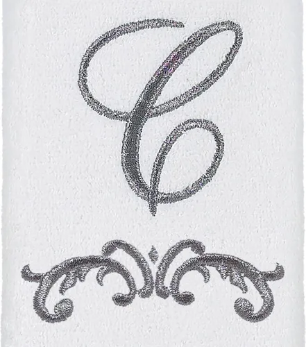 Vista 2 de Avanti Linens - Toallita para las manos, toalla de algodón suave y absorbente, diseño de pergamino, decoración estilo cursiva