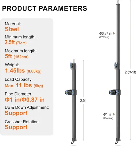 Vista 4 de LINCO Lincostore 4255K - Brazo de pluma de luz ajustable de 2.5 pies a 5 pies con abrazadera universal para trípode y bolsa de contrapeso