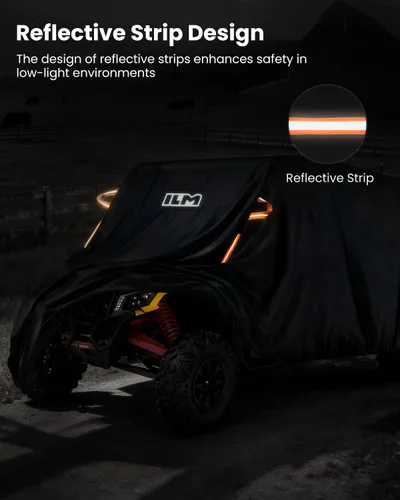 Vista 4 de ILM Cubierta UTV impermeable, resistente al viento, protección para todo tipo de clima, compatible con Can Am Polaris Kawasaki Textron 4-6 plazas