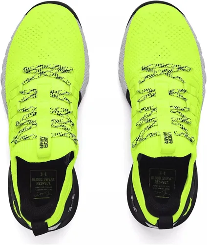 Vista 4 de Under Armour Rendimiento Técnico de Tren Hombre, Amarillo Neón
